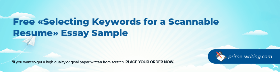 Selecting Keywords for a Scannable Resume